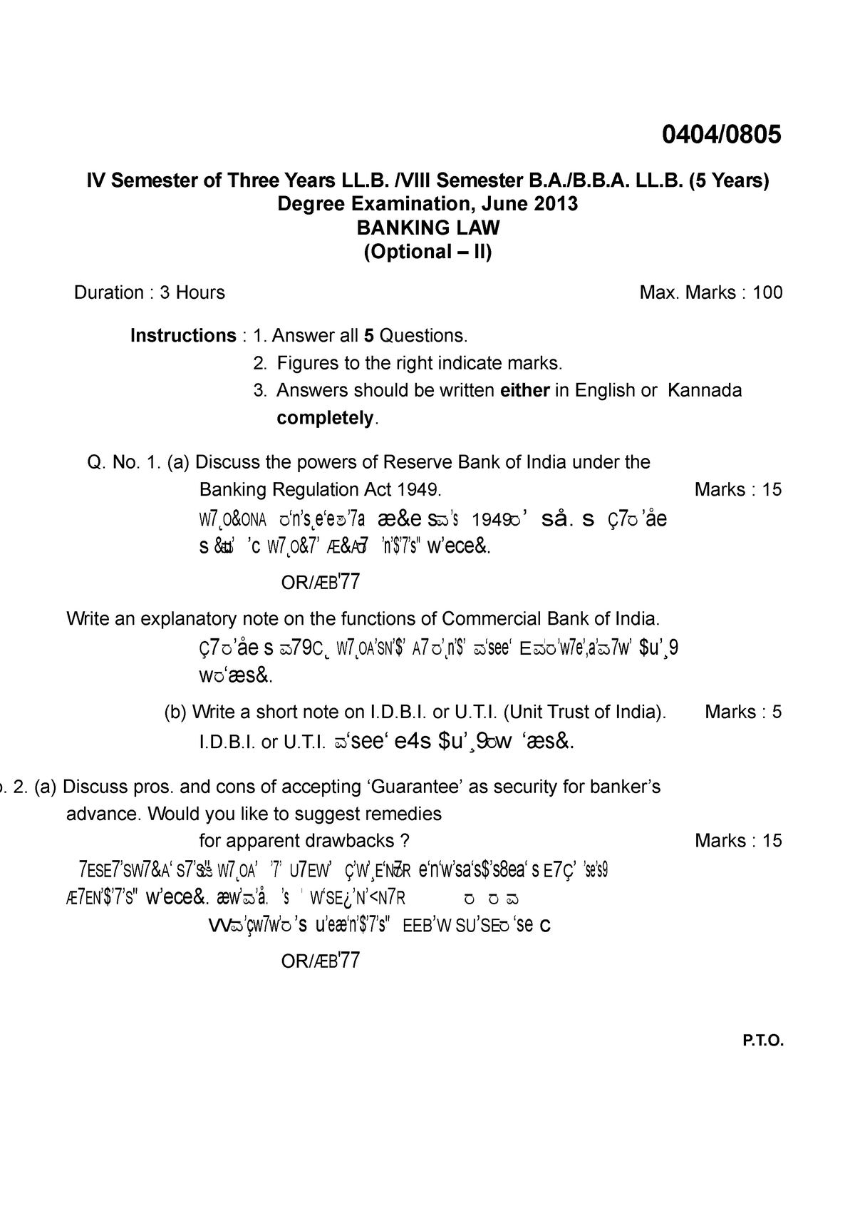 Question Exam Papers Banking Law 0404 Studocu