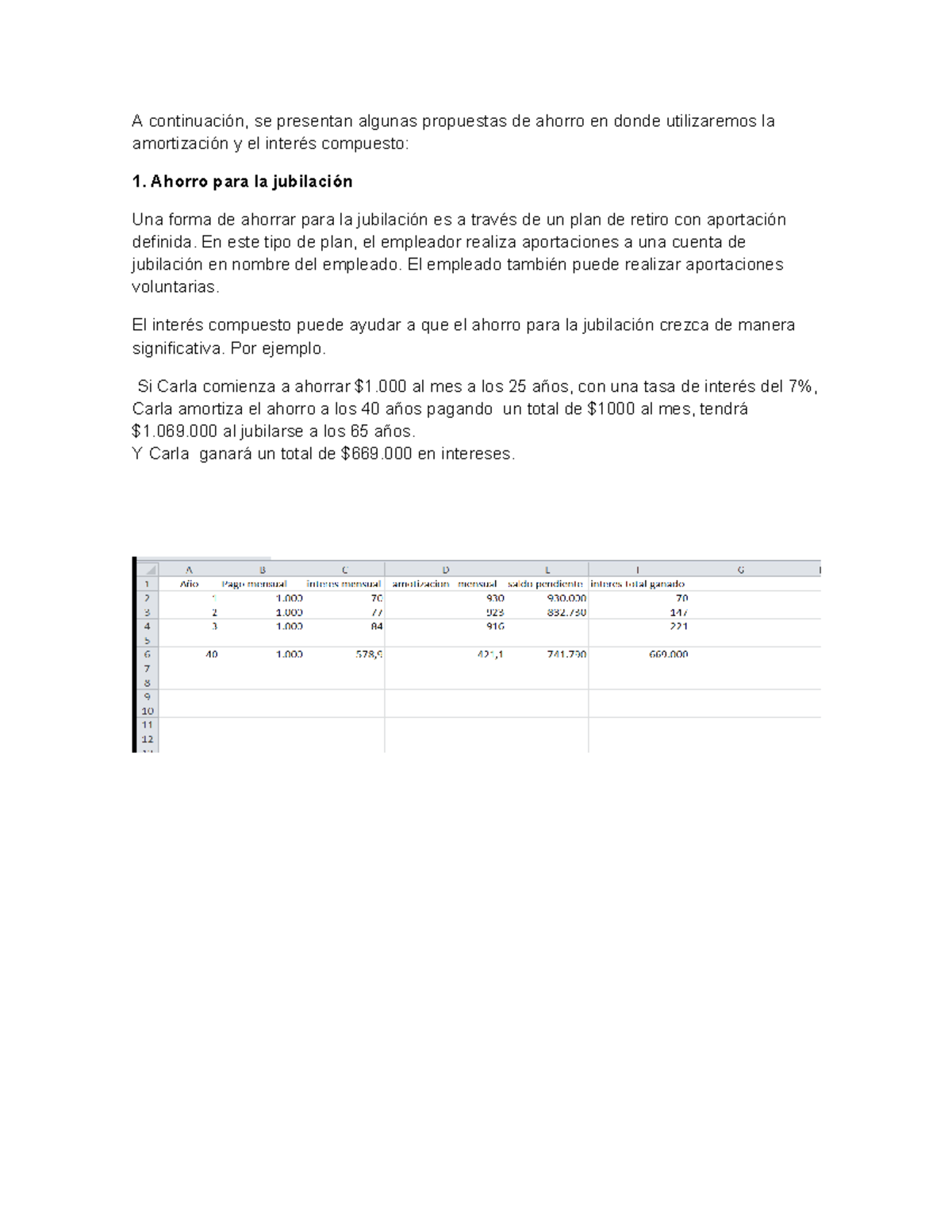 Amortizacion Y Interes Compuesto A Continuación Se Presentan Algunas