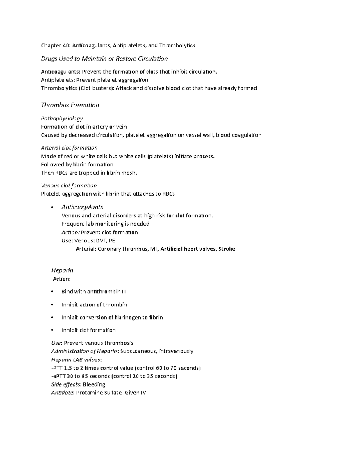 CH40 Anticoag,Platelet,Thromb - Chapter 40: Anticoagulants ...