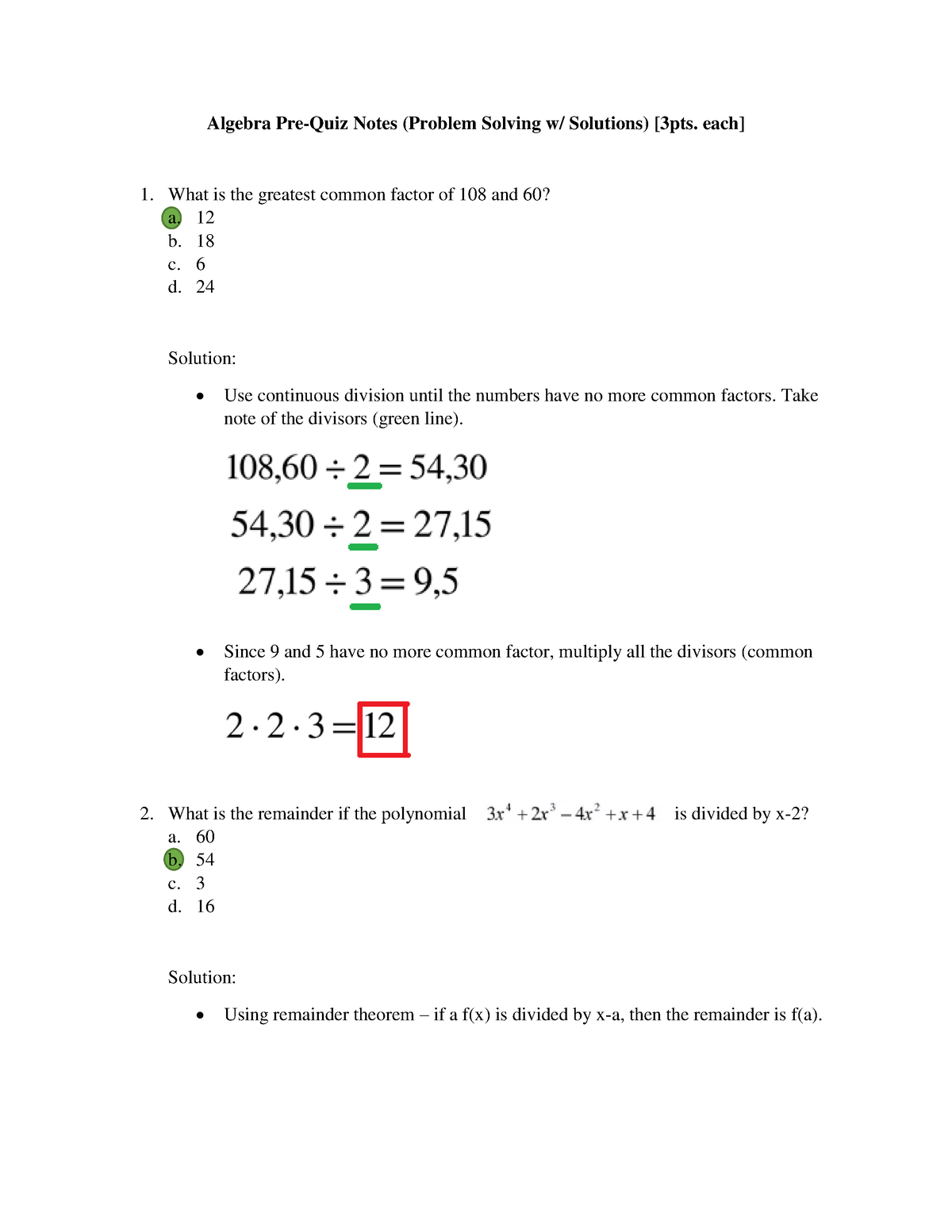 algebra problem solving pdf