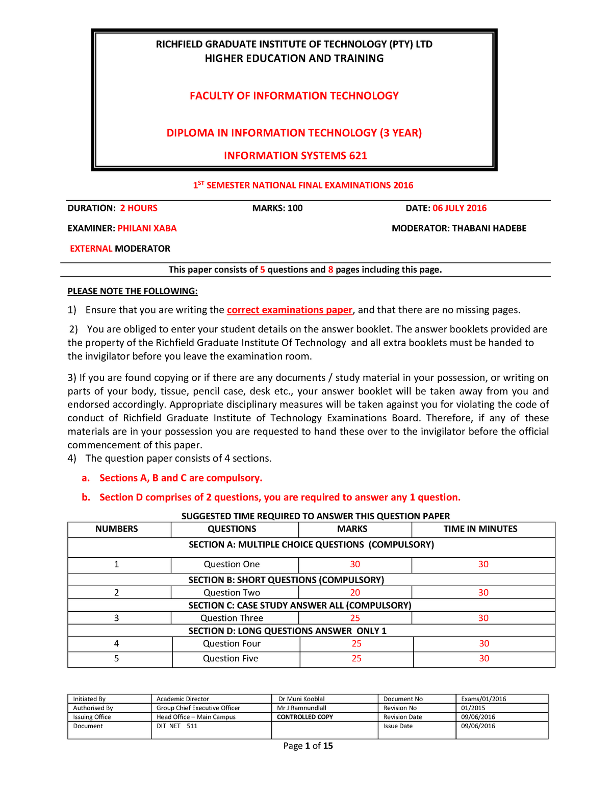 Mock 6210 Exam