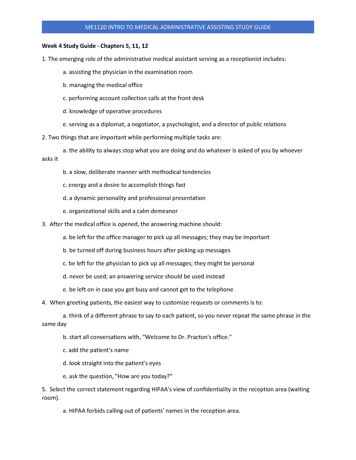 ME1120 WK04 Study Guide 1 - Week 4 Study Guide - Chapters 5, 11, 12 The ...