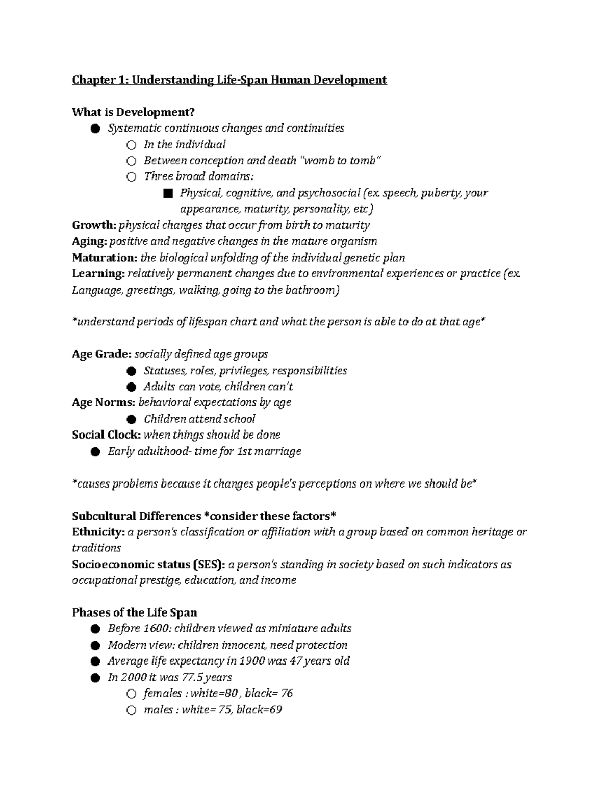 Life Span And Development Chapt. 1 - Chapter 1: Understanding Life-Span ...