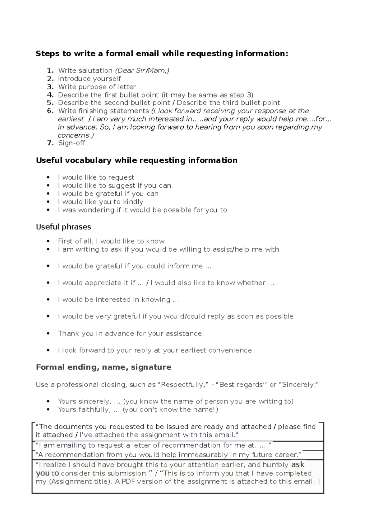 How to write a formal email - Lingua e Traduzione Inglese - UniStraSi ...