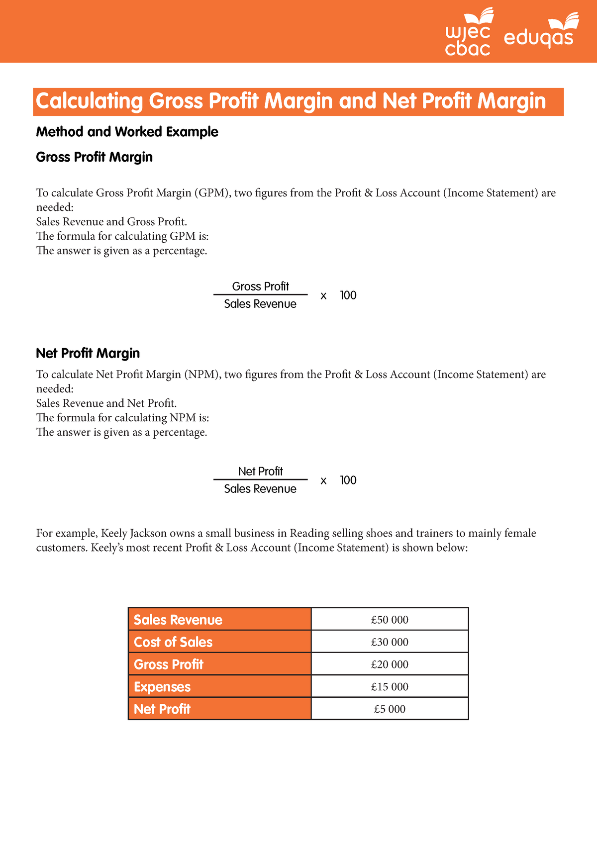 Calculating Gross Profit Margin And Net Profit Margin Calculating Gross Profit Margin And Net 4535