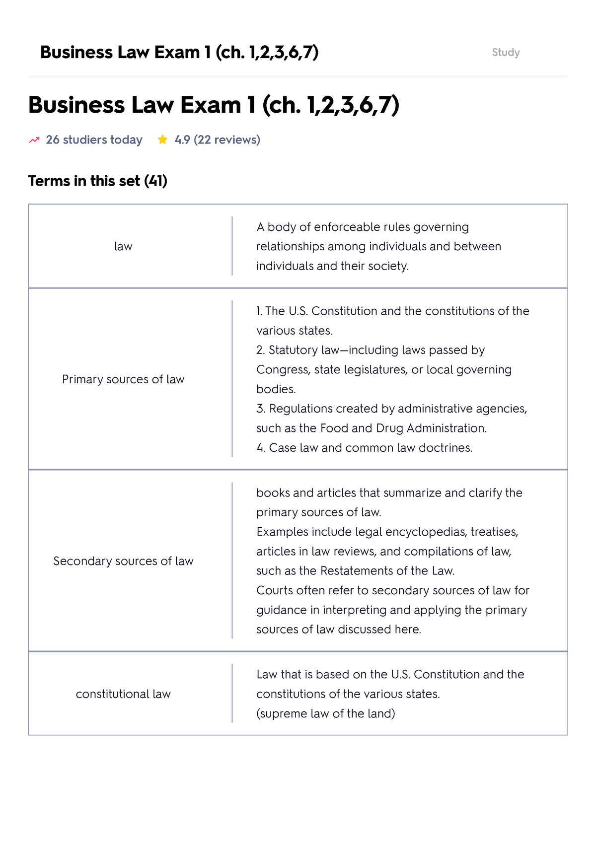 Business Law Exam 1 (ch. 1,2,3,6,7) - Business Law Exam 1 (ch. 1,2,3,6 ...