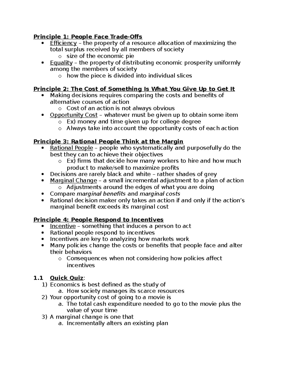 Chap 1 - Principles of Microeconomics - Principle 1: People Face Trade ...