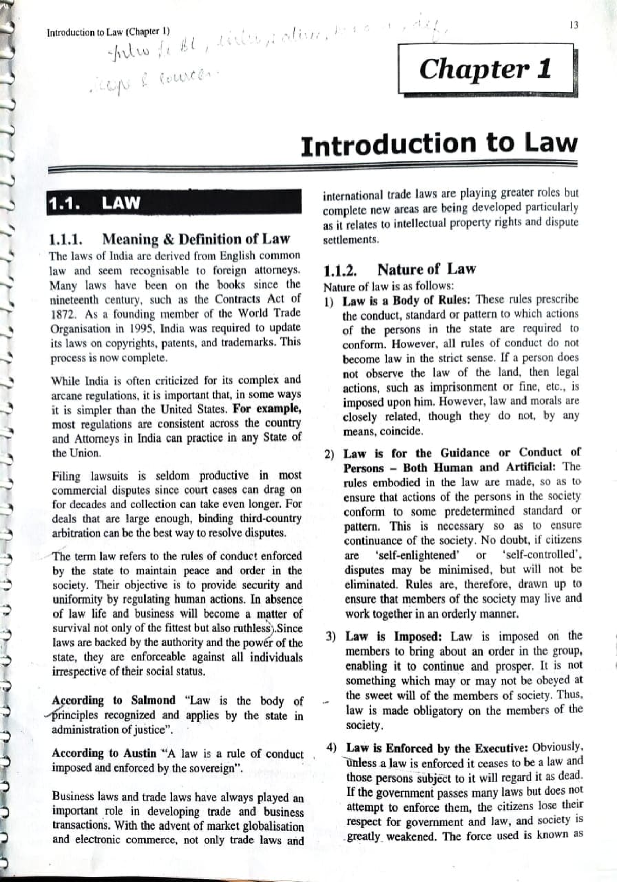 Business Law - Unit I - 3 Introduction To Law (Chapter 1) Luetuee ...