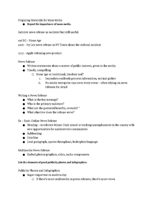 PUR3000 Ch 1 Notes - Introduction to Public Relations Chapter 1: What ...
