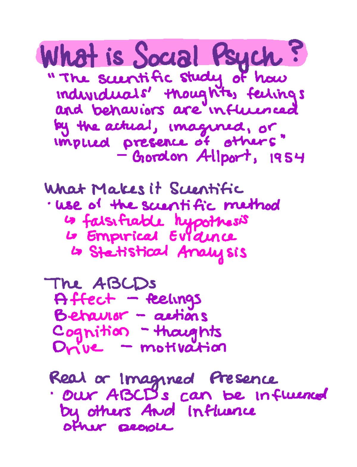 Social Psychology Exam 1 What Is Social Psych The Scientific Study Of