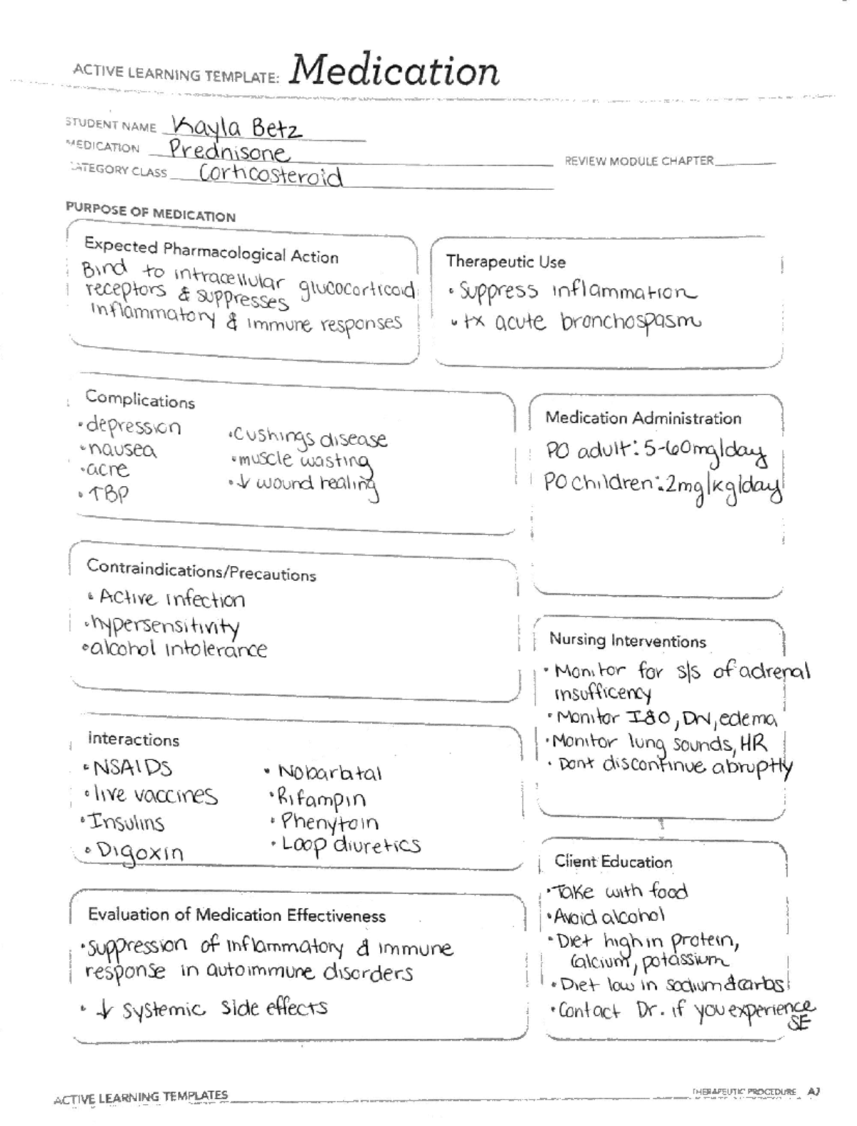 9:13:22 Medication Templates - NURM 121-095 - Studocu