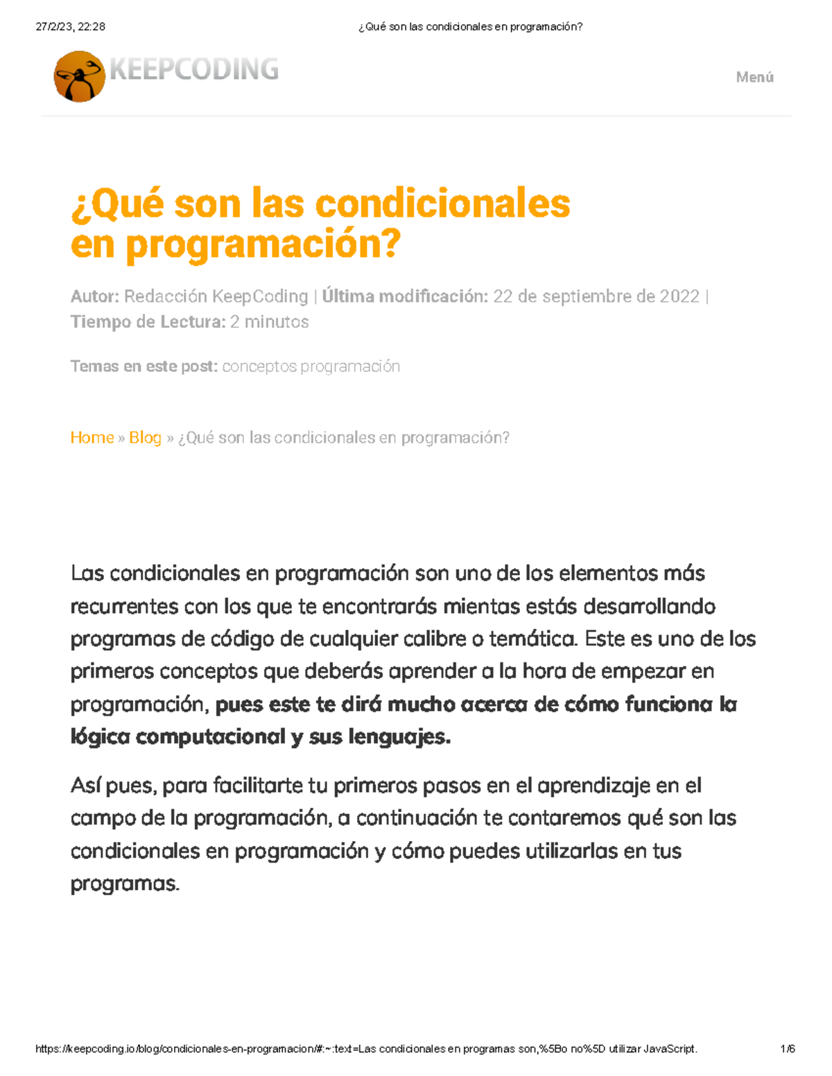 ¿Qué son las condicionales en programación - Este es uno de los ...