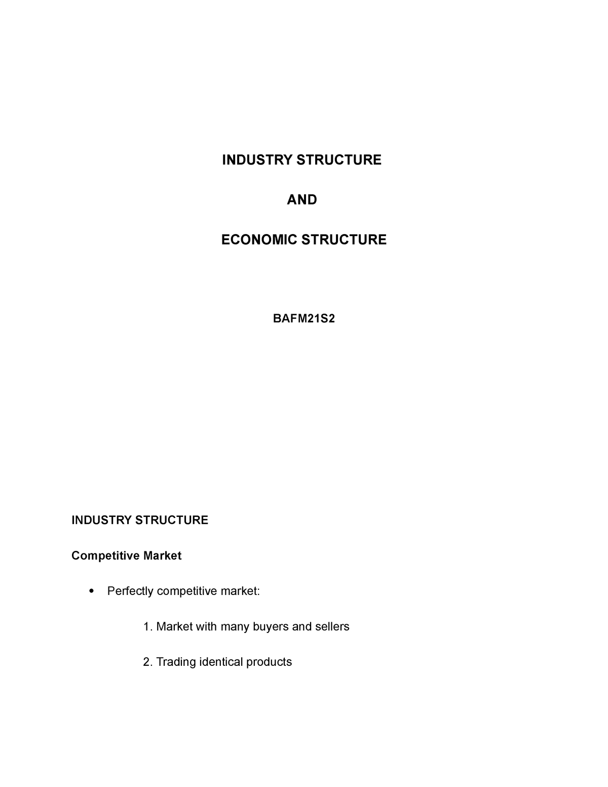 Industry Structure and Economic Structure - Discrete Structures - TIP ...