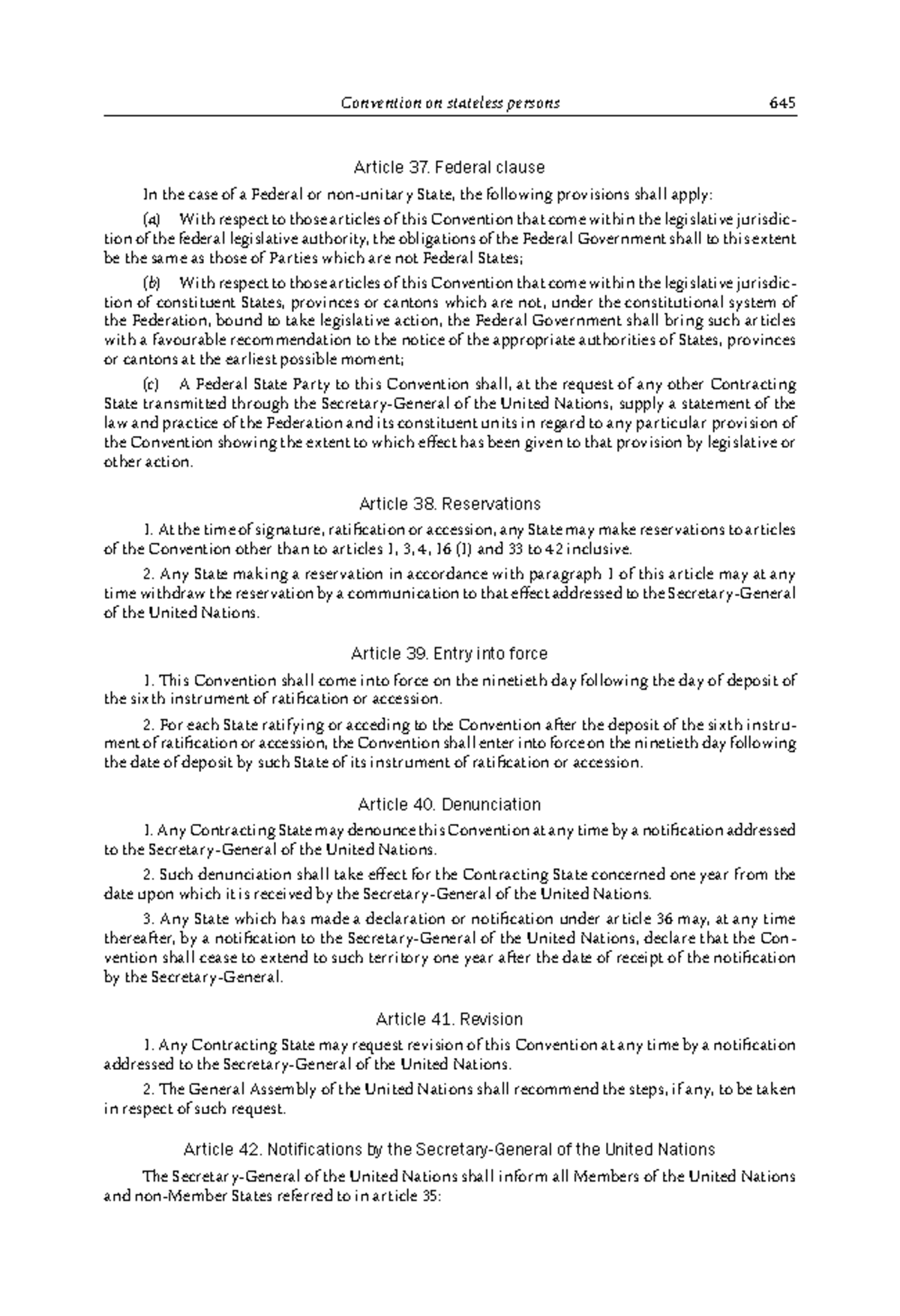 Book 1-221 - n/a - Convention on stateless persons 645 article 37 ...