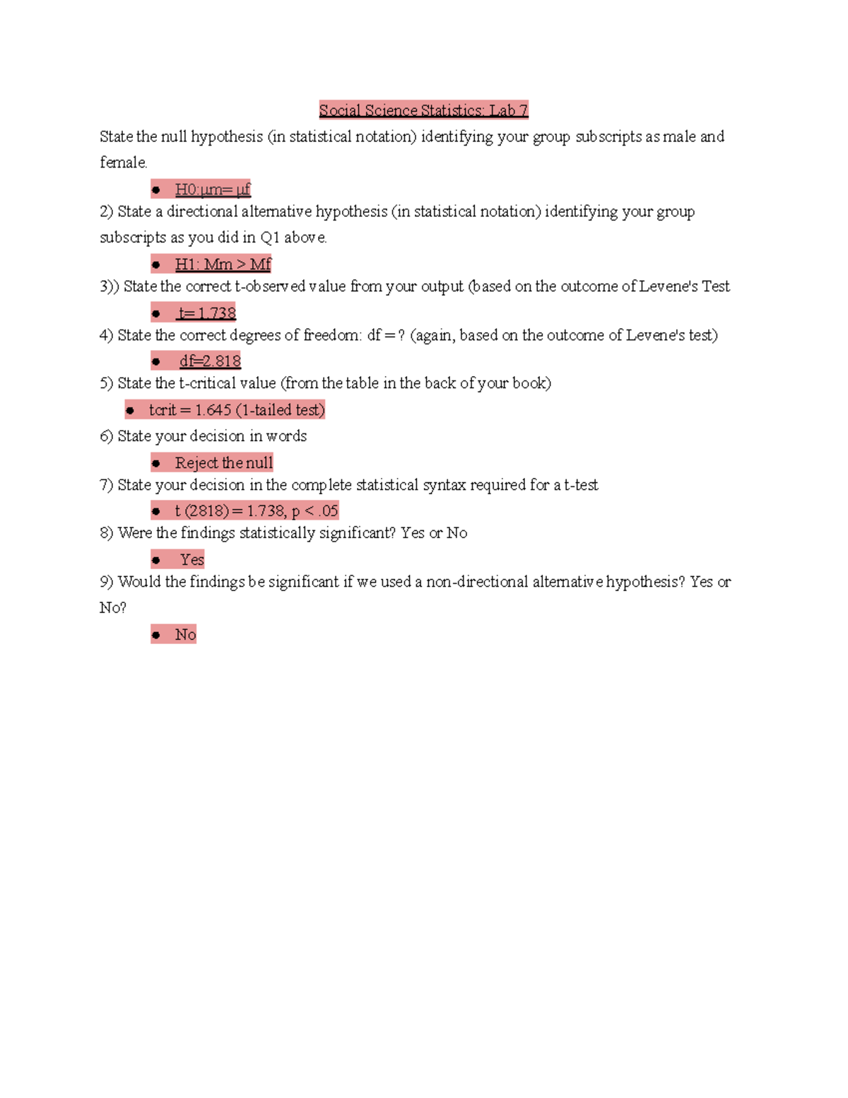 Social science statistics lab 7 h0 m f 2 state a directional
