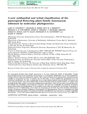 Chatrou et al annonaceae classification - A new subfamilial and tribal ...