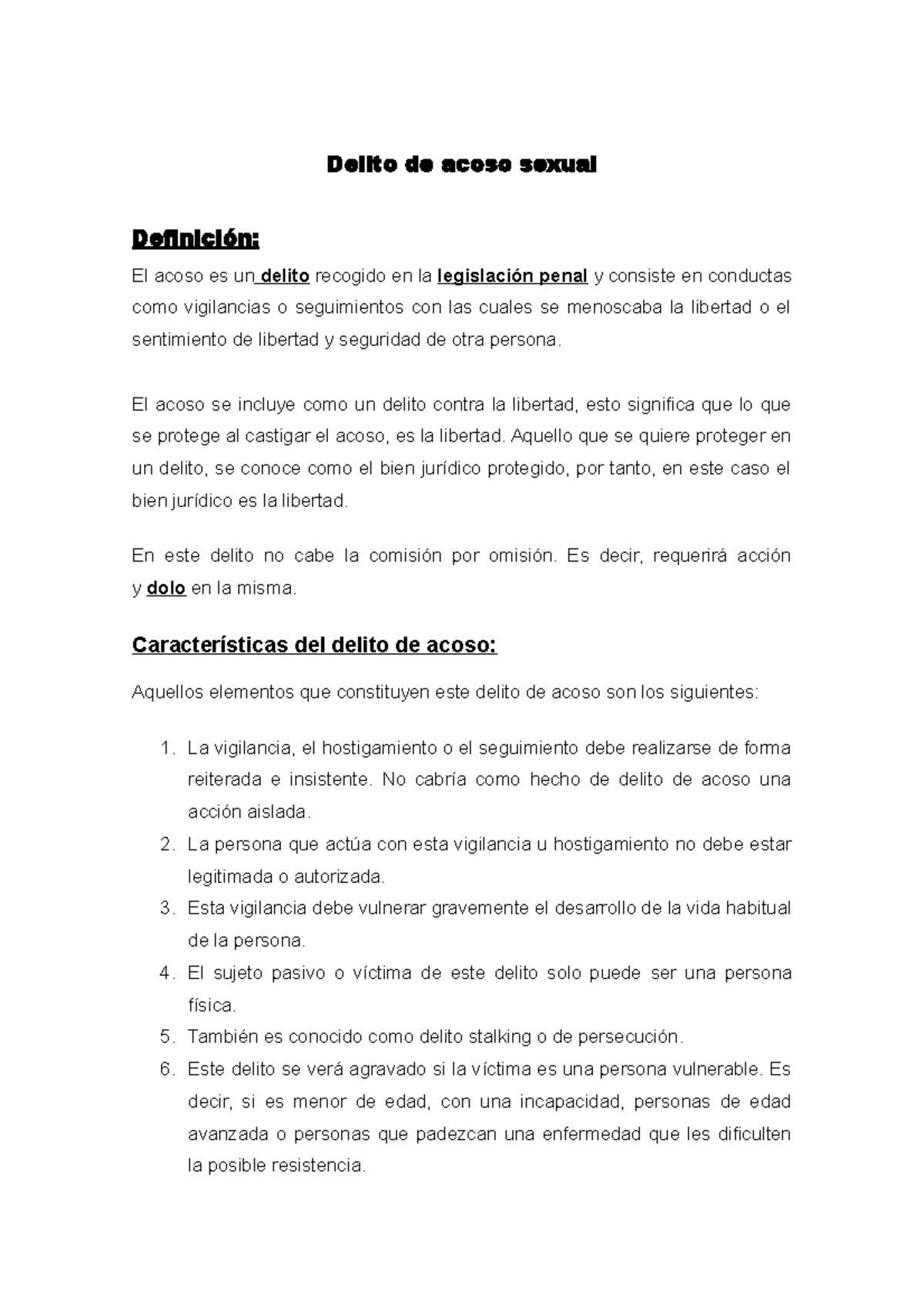 Delito de acoso sexual - Apuntes 1 - Comunicación Visual - UCV - Studocu