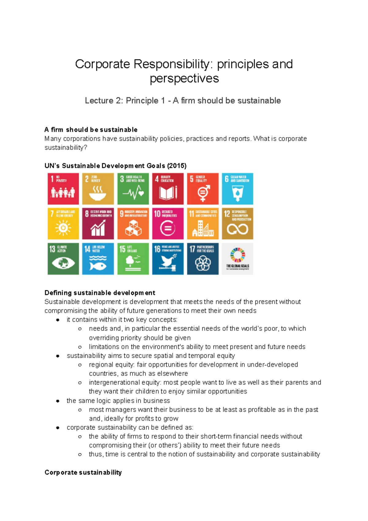 Corporate Responsibility: Principles and Perspectives - Studocu
