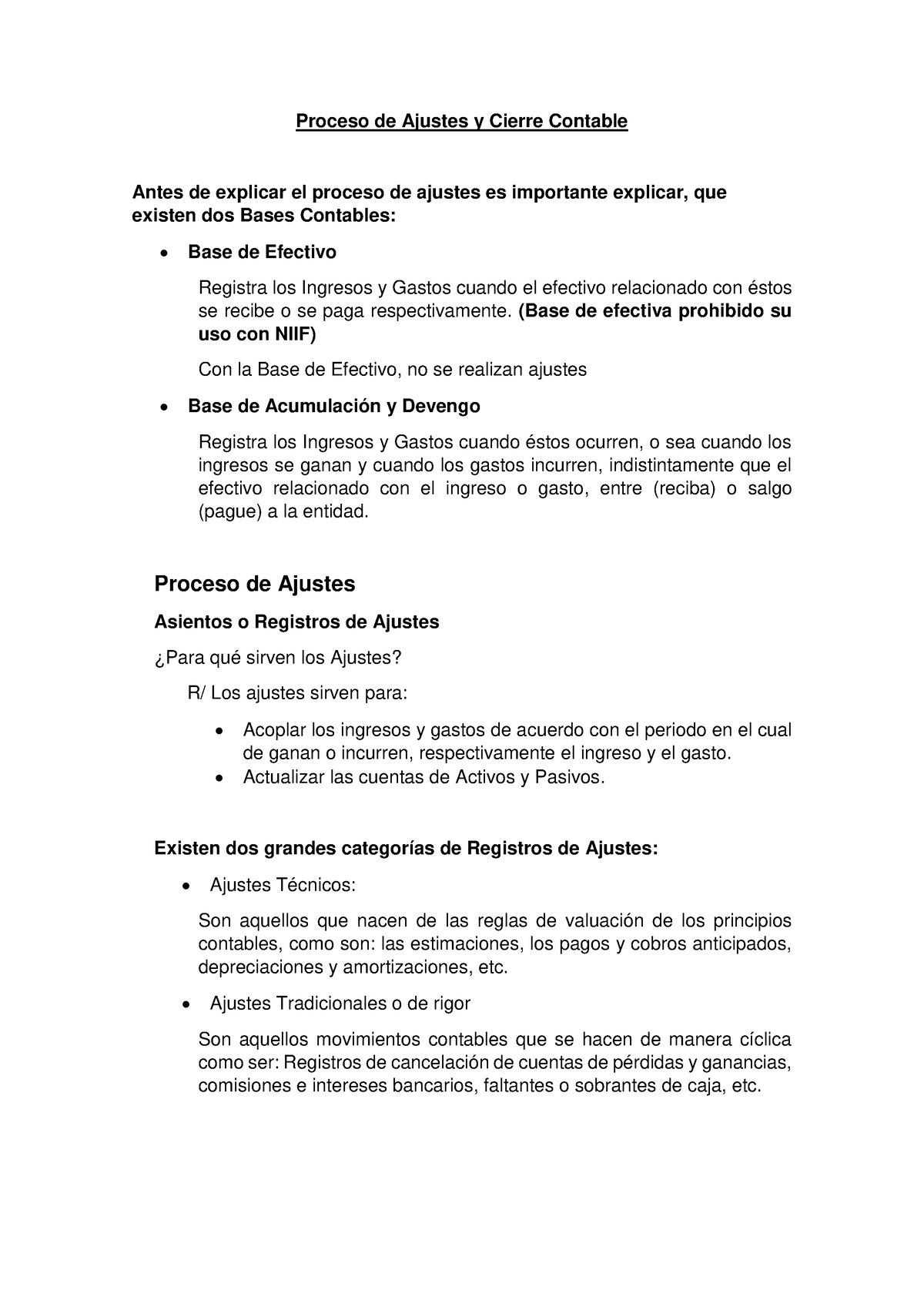 Conta 1 Unidad III - Proceso De Ajustes Y Cierre Contable Antes De ...