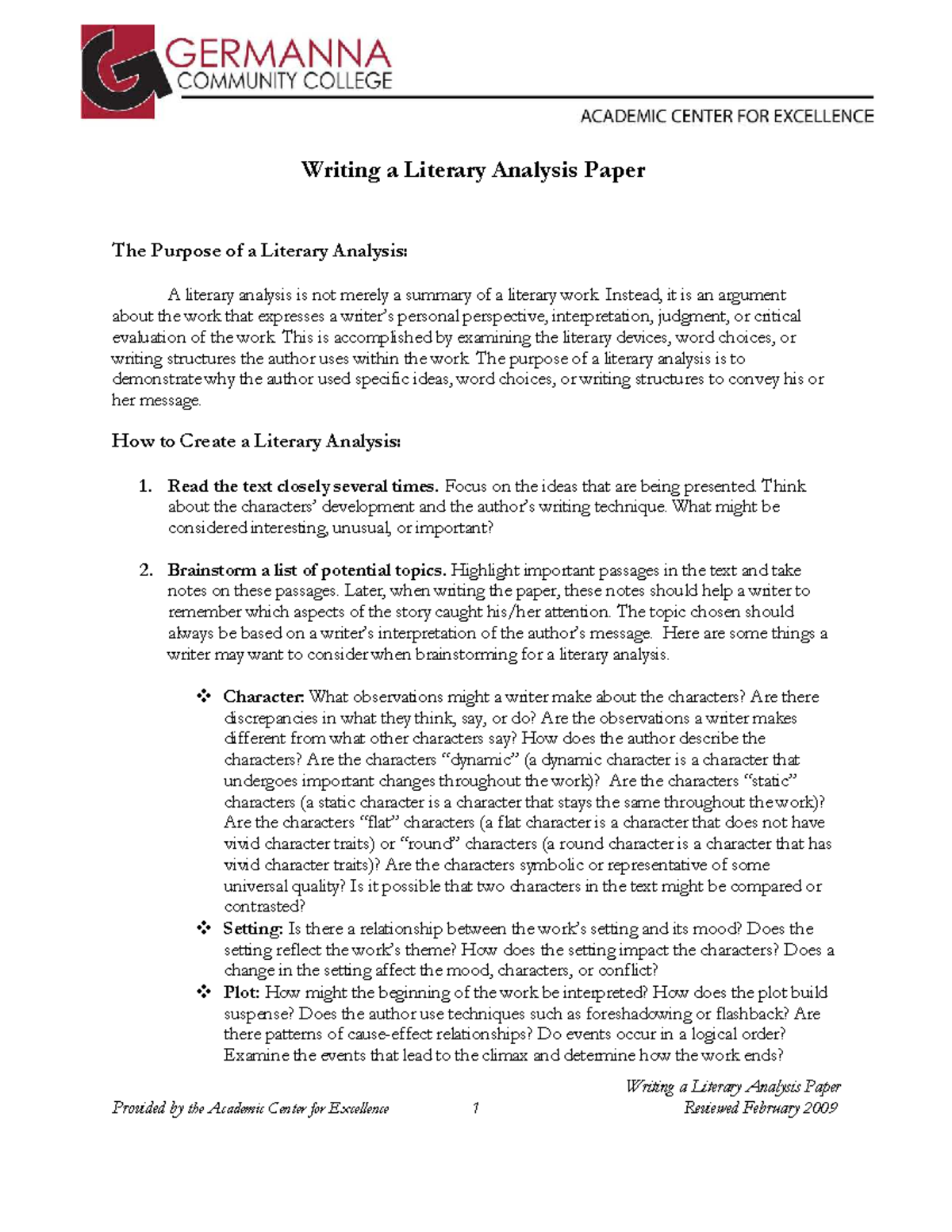 How To Write An Analysis Paper - Writing A Literary Analysis Paper The ...