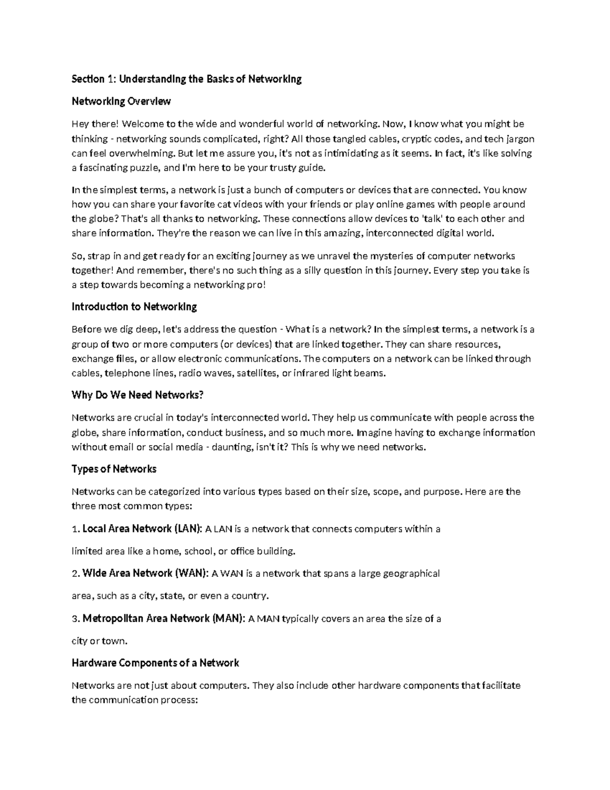 Lecture 2 Understanding Networks - Section 1: Understanding the Basics ...