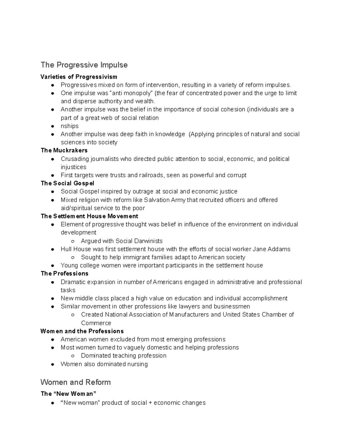 Apush Chapter 20 Notes - The Progressive Impulse Varieties Of ...