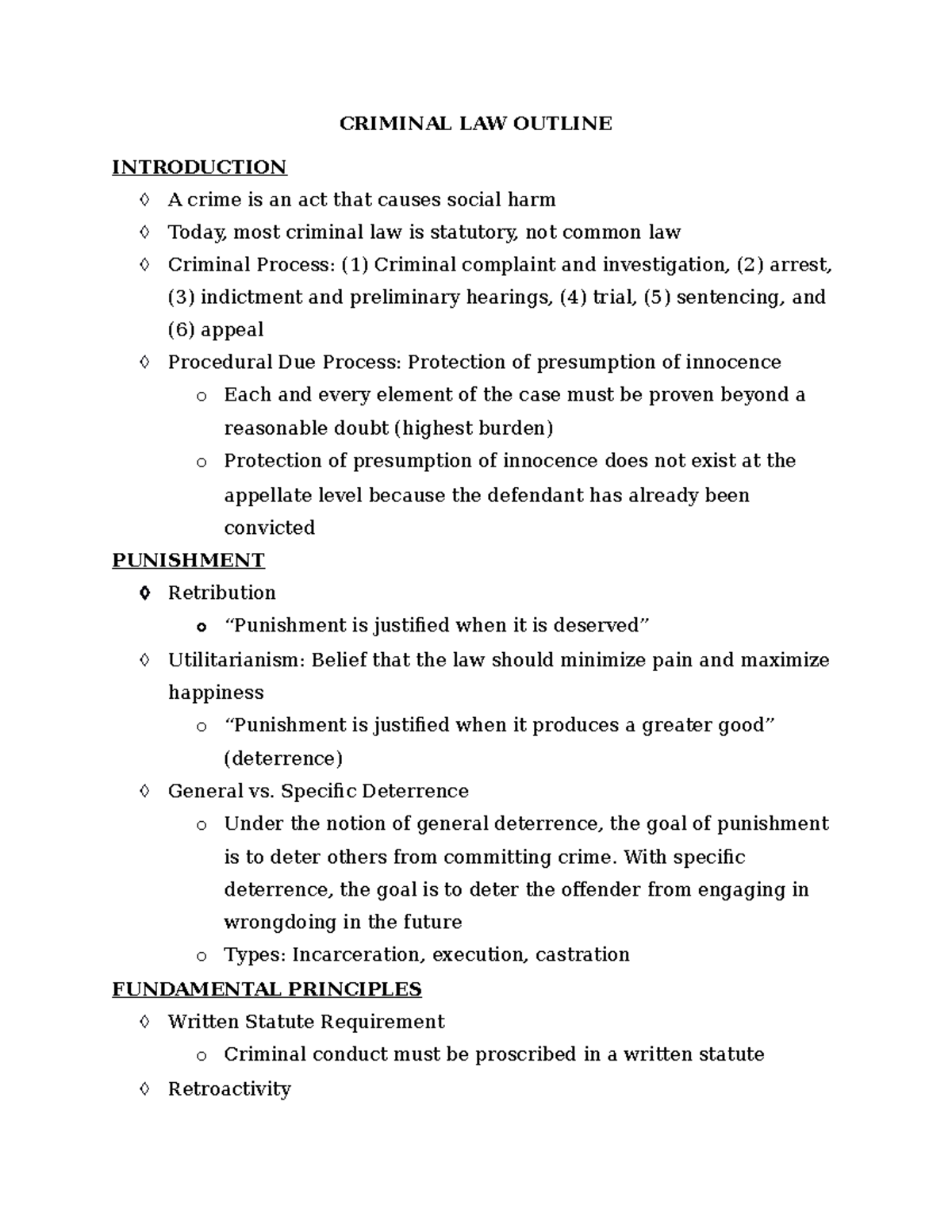 criminal law essay outline