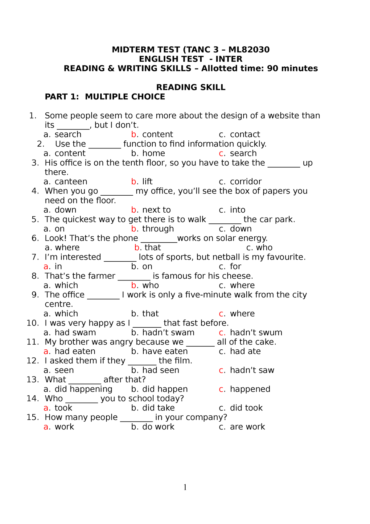 viet-nga-reading-writing-b1-midterm-test-tanc-3-ml-english-test