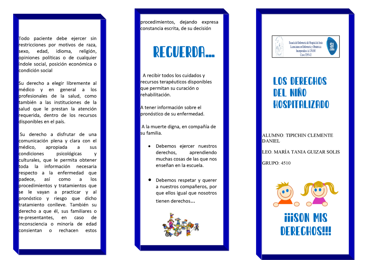 Carta De Los Derechos De Los Niños Hospitalizados