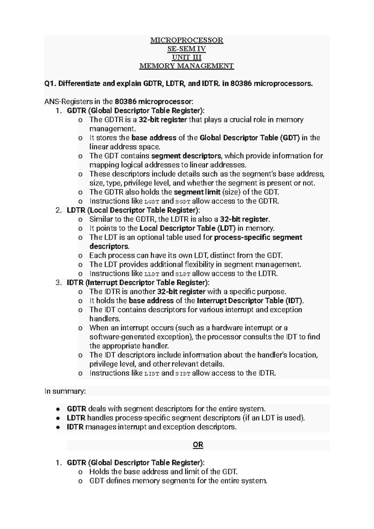 1 Microprocessor UNIT III QP & Solution 1 - MICROPROCESSOR SE-SEM IV ...