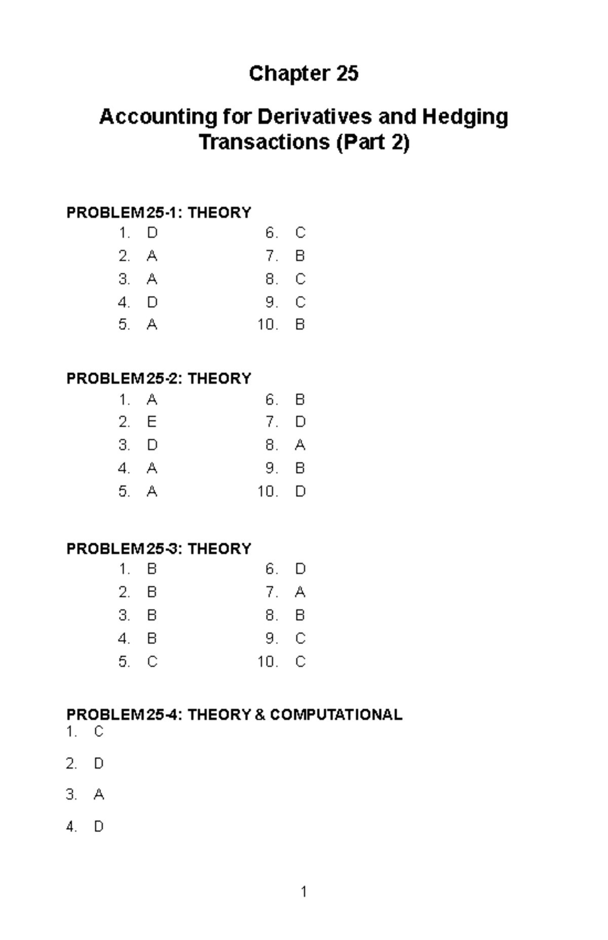 Chapter 25 Acctg FOR Derivatives & Hedging Transactions PART 2 AFAR PART 2 Chapter 25