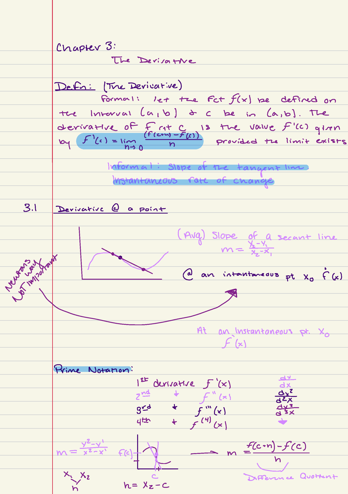 Chapter 3: Derivative Definition And Rules - Studocu