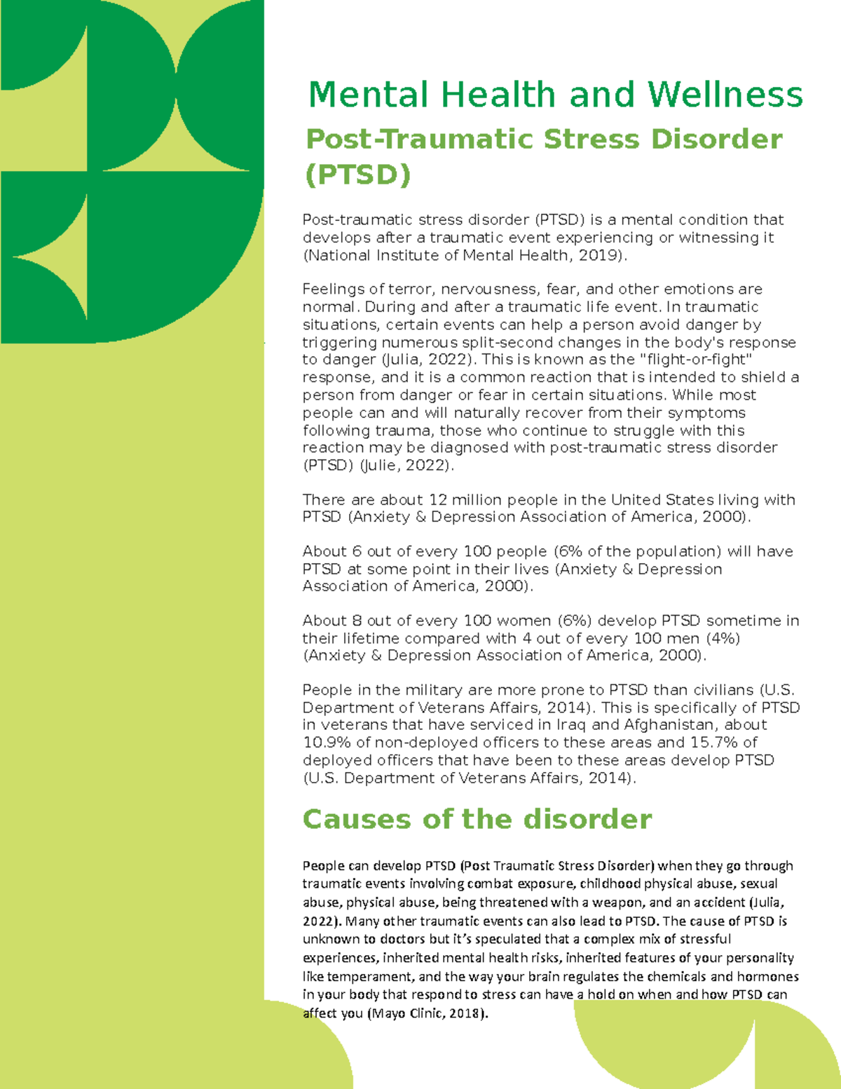 PSY-102-RS-T7 PTSD Brochure - Mental Health and Wellness Post-Traumatic ...