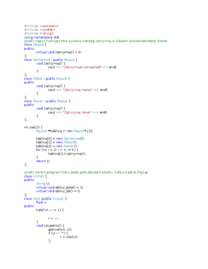 Lab6-Lista_zadania - Programowanie Obiektowe Laboratorium 6 – Lista A ...