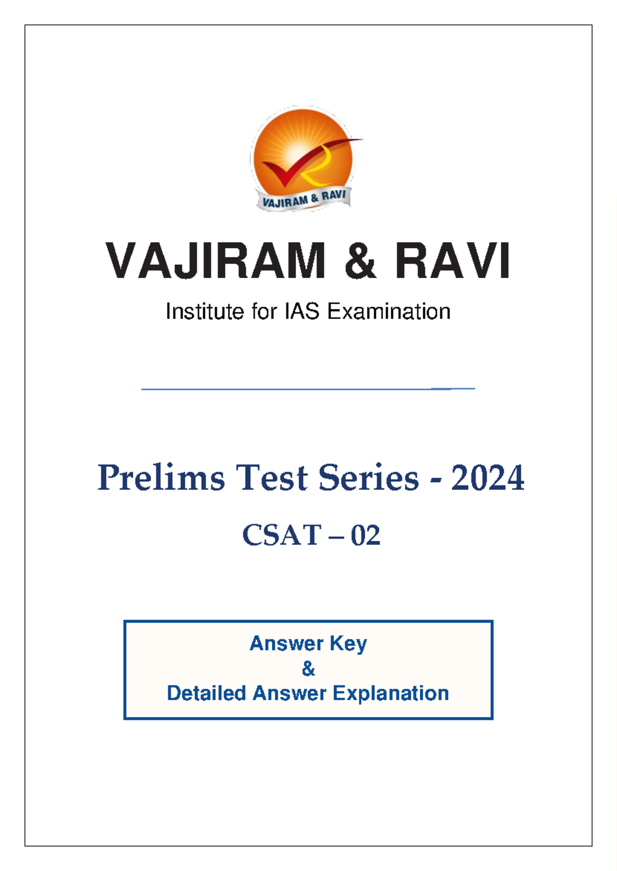 CSAT - 02 - Explanation Final 2 - VAJIRAM & RAVI Institute For IAS ...