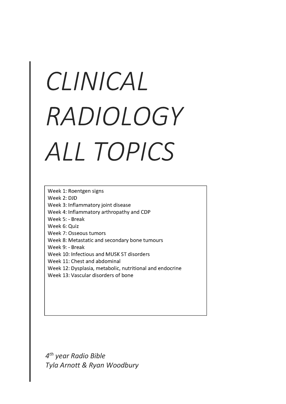 topics for radiology research paper