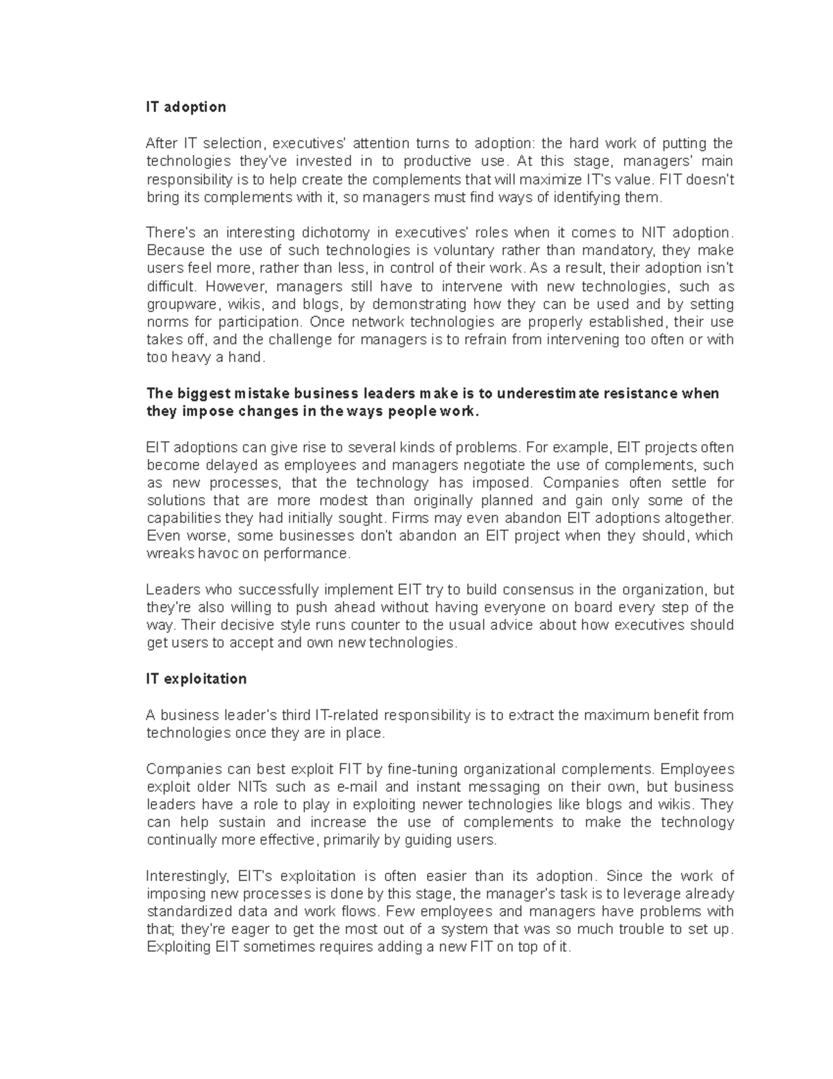 Knowledge and Management in ICT for Business Administration - IT ...