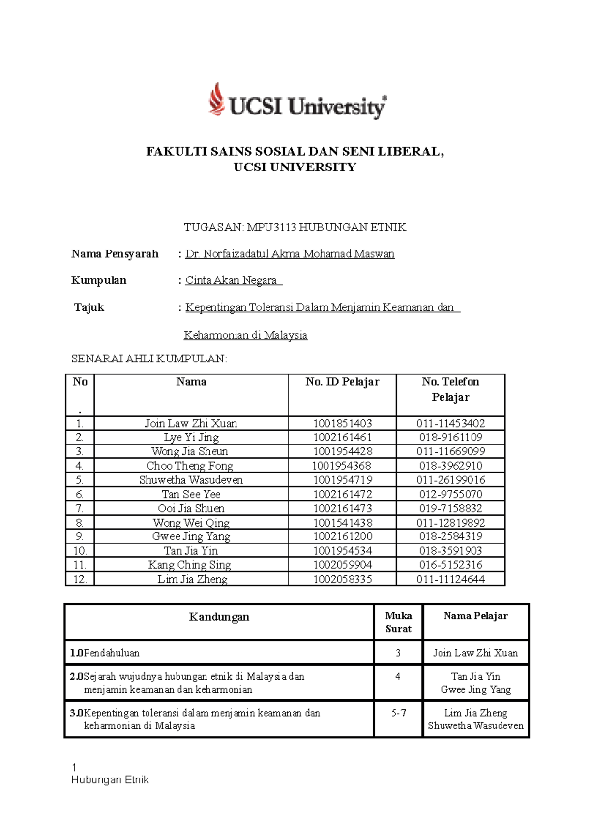 kesimpulan assignment hubungan etnik