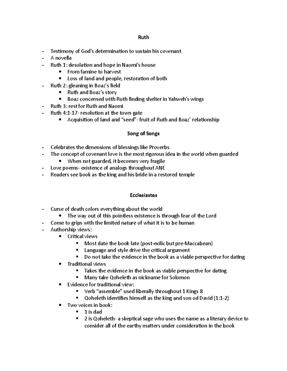 Old Testament- Ruth, Song of Songs, Ezra, Nehemiah, Chronicles - Ruth ...