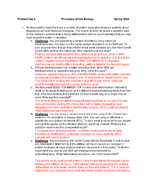 Principles of cell bio Problem Set 4 - Problem Set 4 Principles of Cell ...