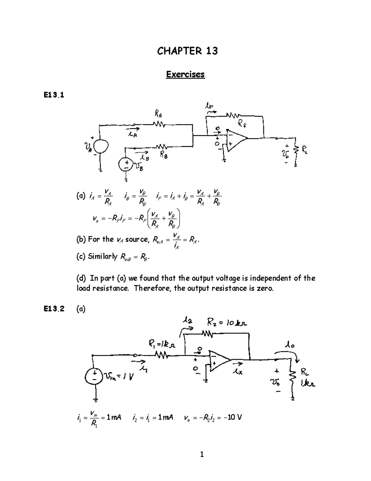 Chapter-13 - Solution Manual - CHAPTER 13 Exercises ####### E13. (a) A ...