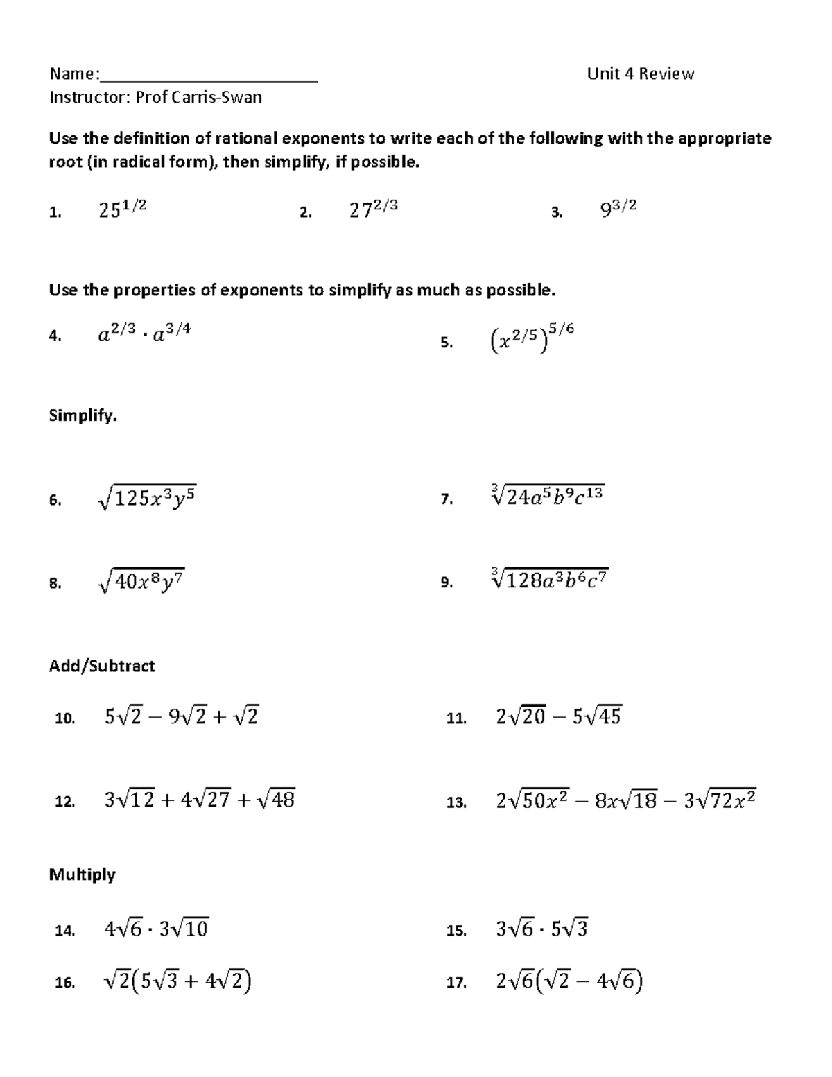 (8) Chapter 8 Review - Liz Carris-swan Class - Name 