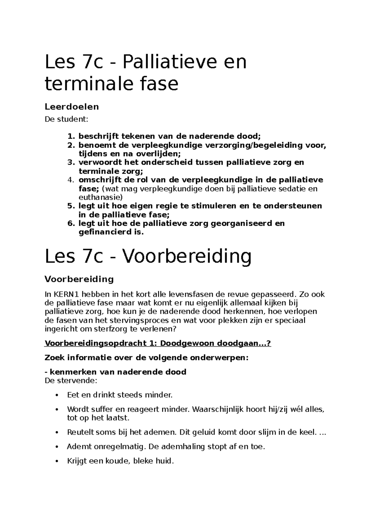 Les 7c - les 7c kern ac - Les 7c - Palliatieve en terminale fase ...
