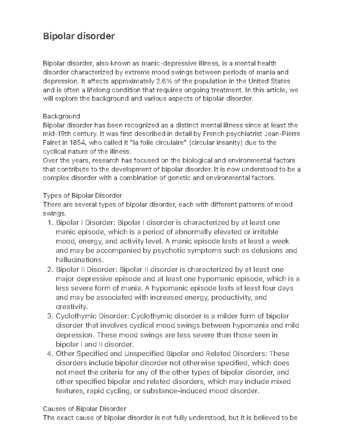 Bipolar disorder notes 1. 2. 3. 4. Bipolar disorder Bipolar