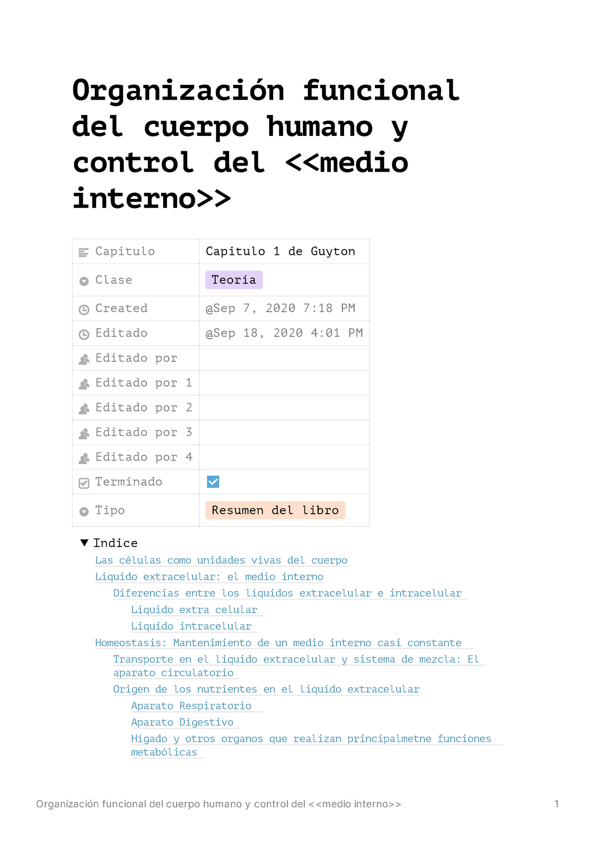 Organizacin Funcional Del Cuerpo Humano Y Control Del Medio Interno Studocu