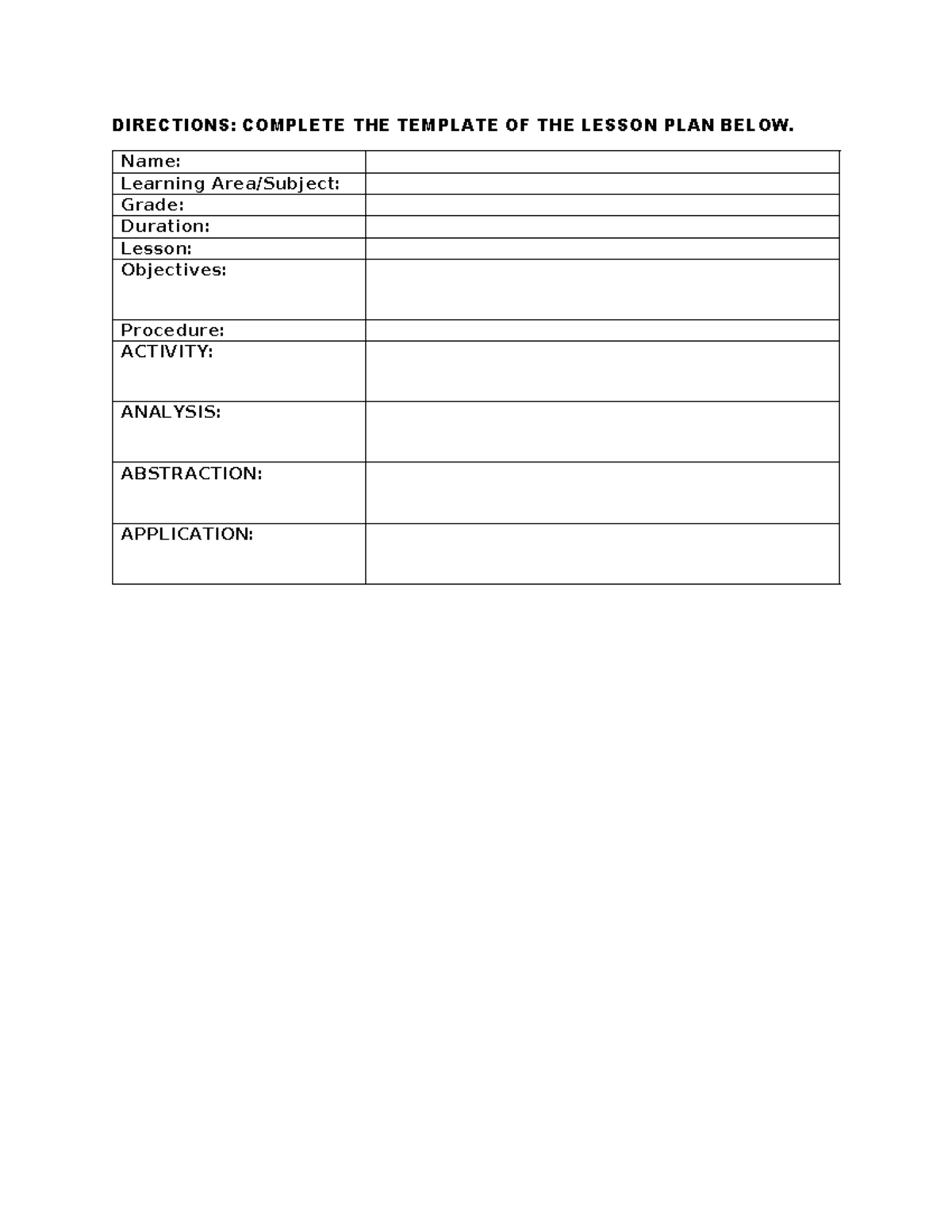 4AS - Summary Learning Assessment I - DIRECTIONS: COMPLETE THE TEMPLATE ...