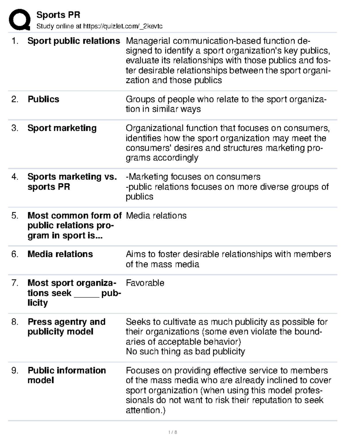 Sport pr study guide Study online at quizlet/_2kevtc Sport public