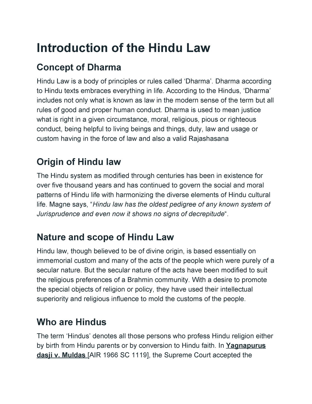 hindu law topics for research paper