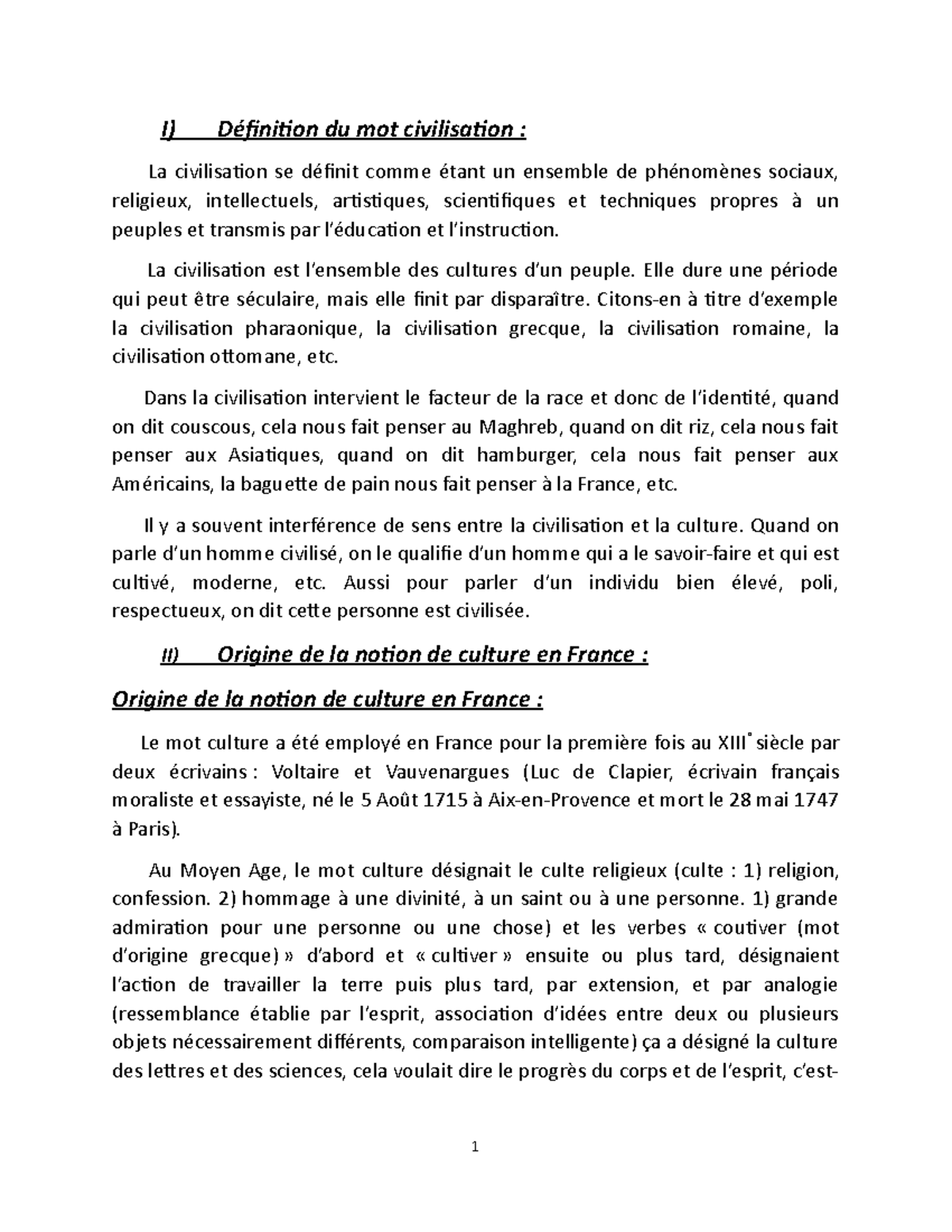 La Civilisation Fran aise I D finition Du Mot Civilisation La 