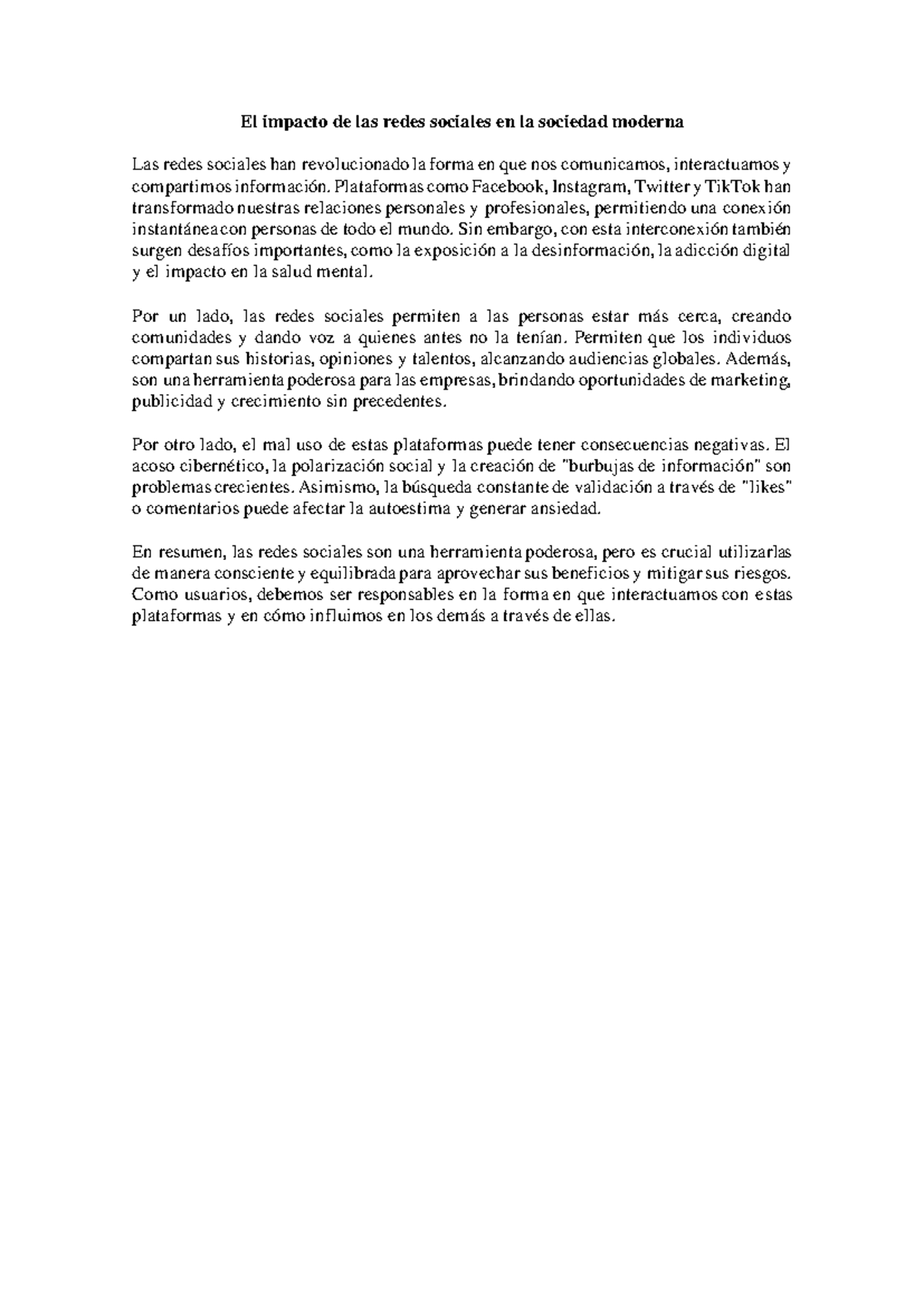 El impacto de las redes sociales en la sociedad moderna - Plataformas ...